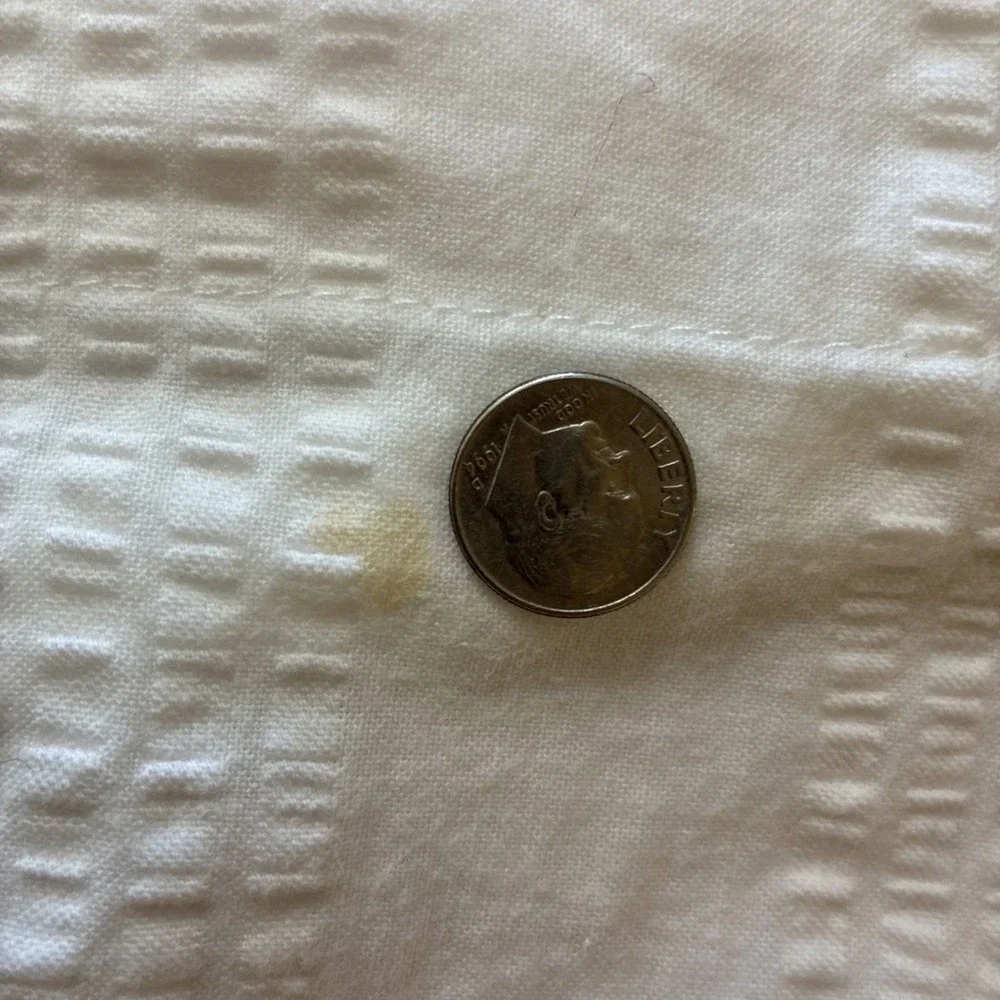 Lauren Ralph Lauren Cream Seersucker Euro Pillow Sham Eyelet Trim 25